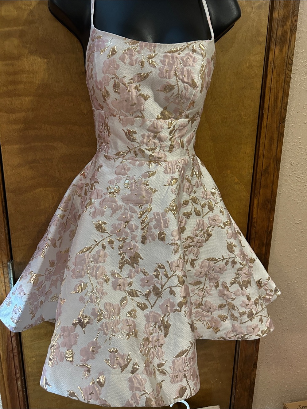Pink and Gold Floral Dress - Homecoming